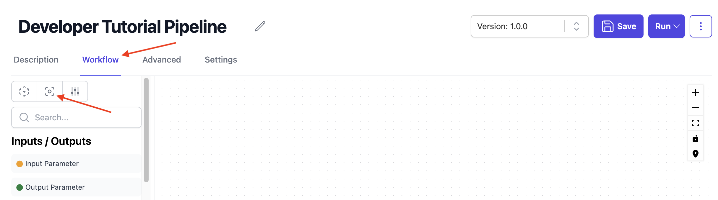 Image showing workflow tab