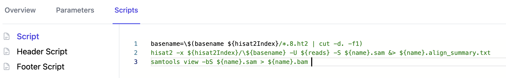 Image showing Hisat scripts