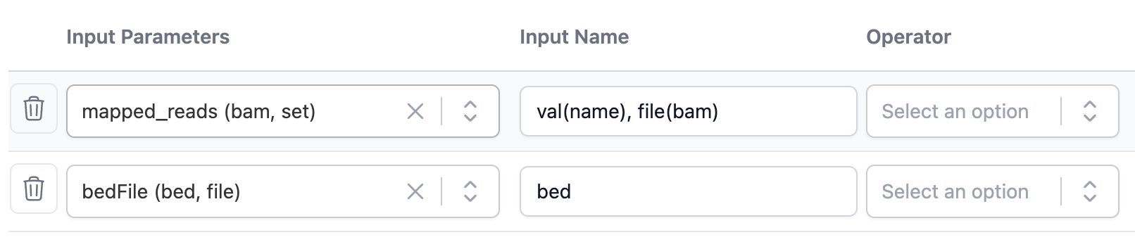 Image showing RSeQC input parameters
