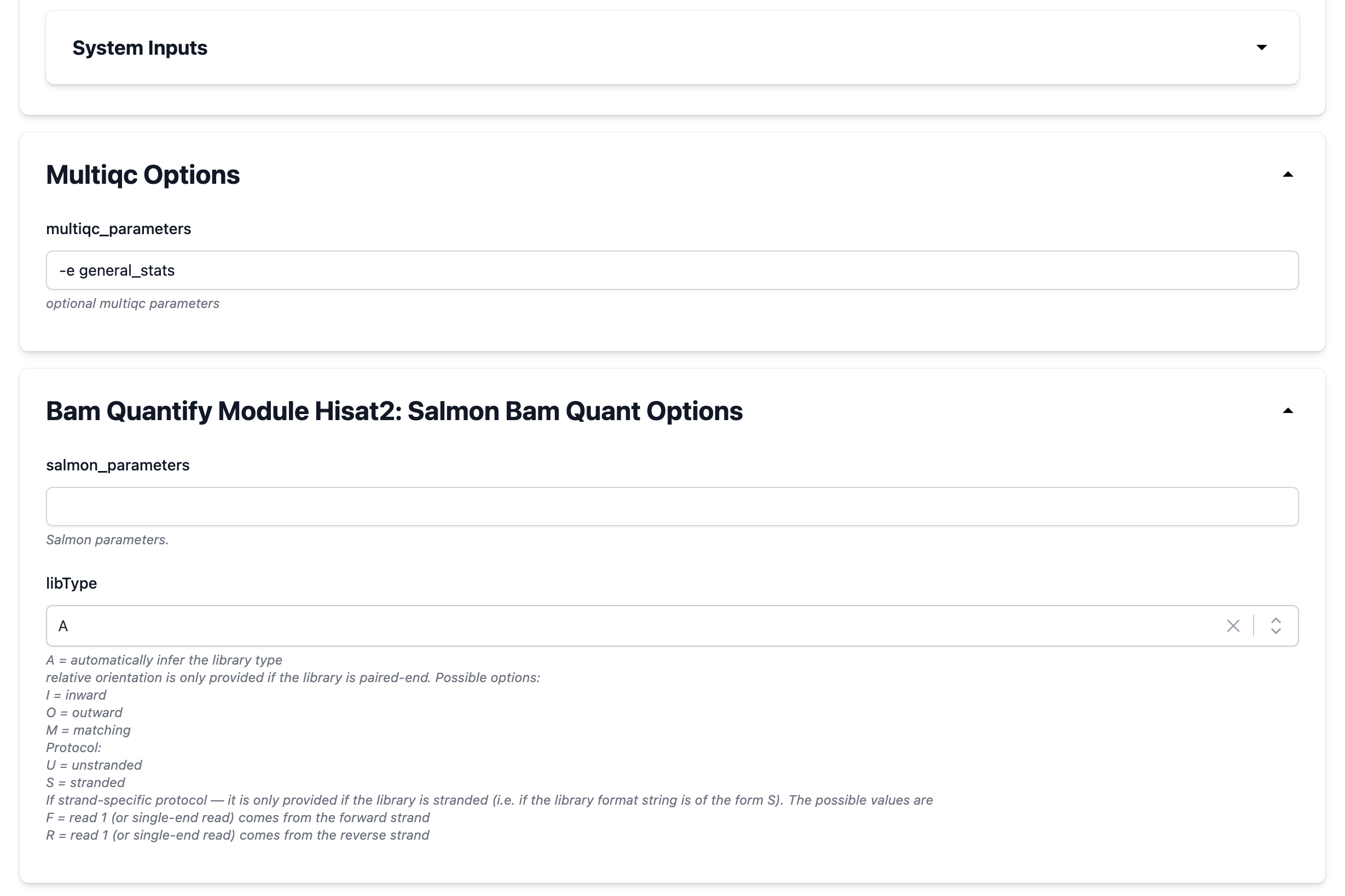 Process options expanded