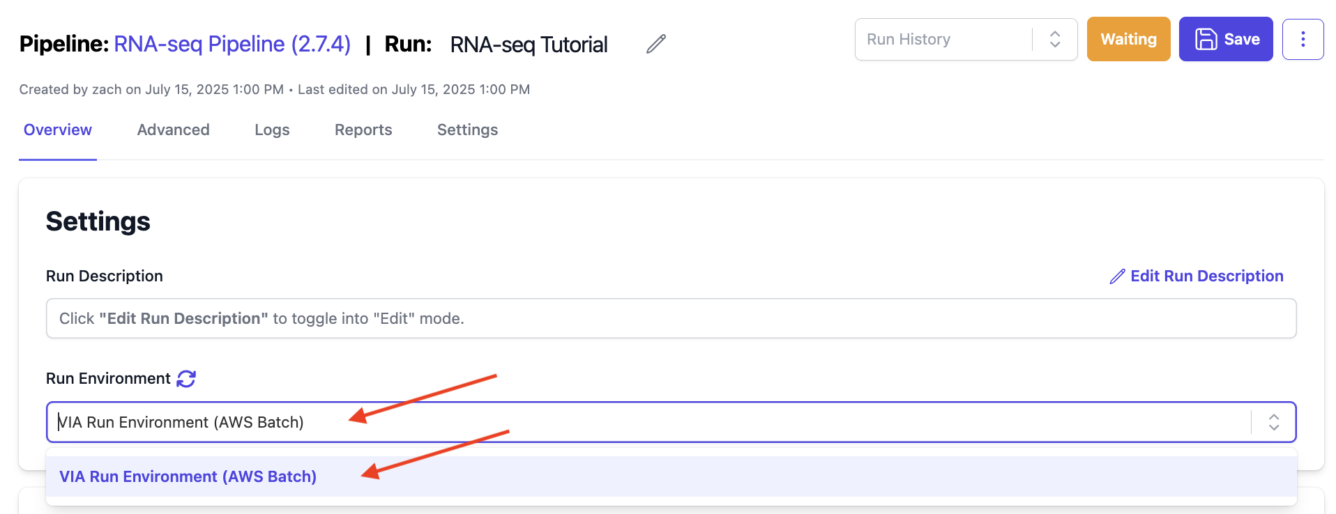 Image of Run Environment